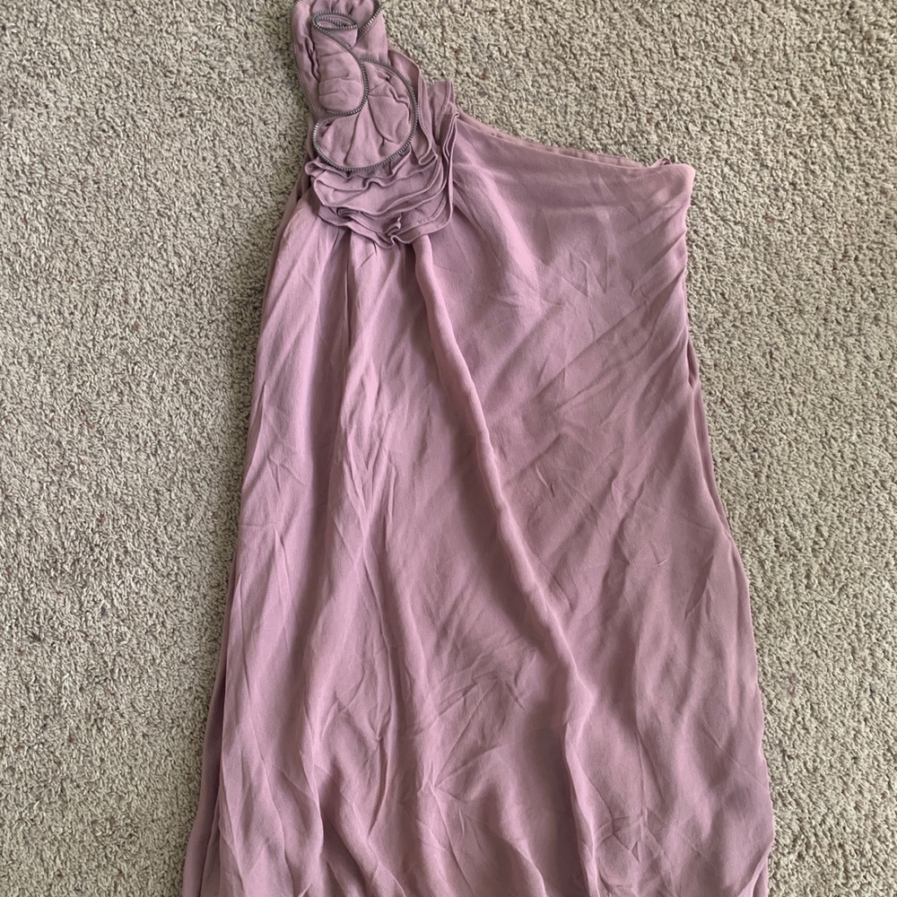BCBG Short One-Shoulder Rose Dress